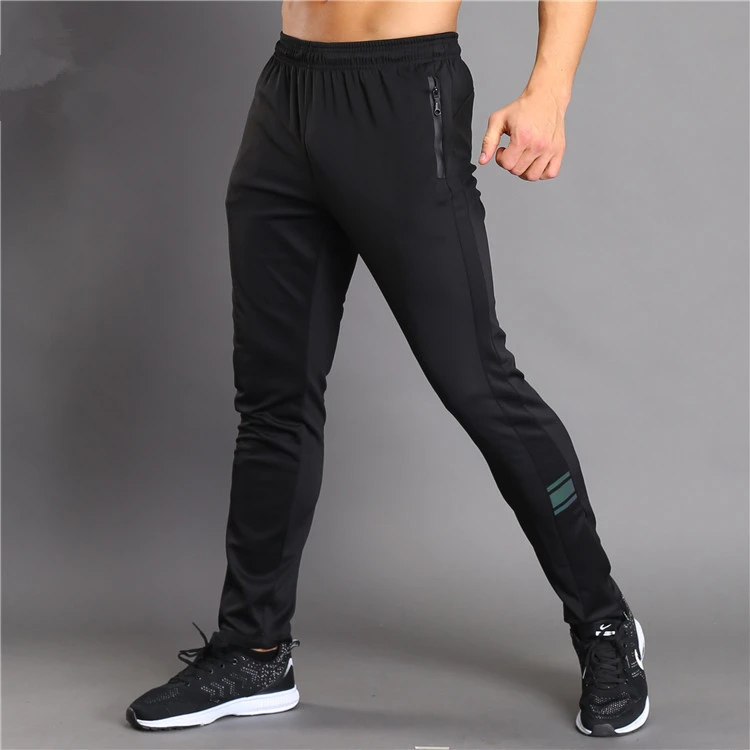 GANYANR Brand Running Pants Men Fitness Leggings Gym Jogging Sports Long Trousers Solid Polyester Harem Full Length Training