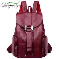 High Quality Leather Backpack Woman New Arrival Fashion Female Backpack String Bags Large Capacity School Bag Mochila Feminina