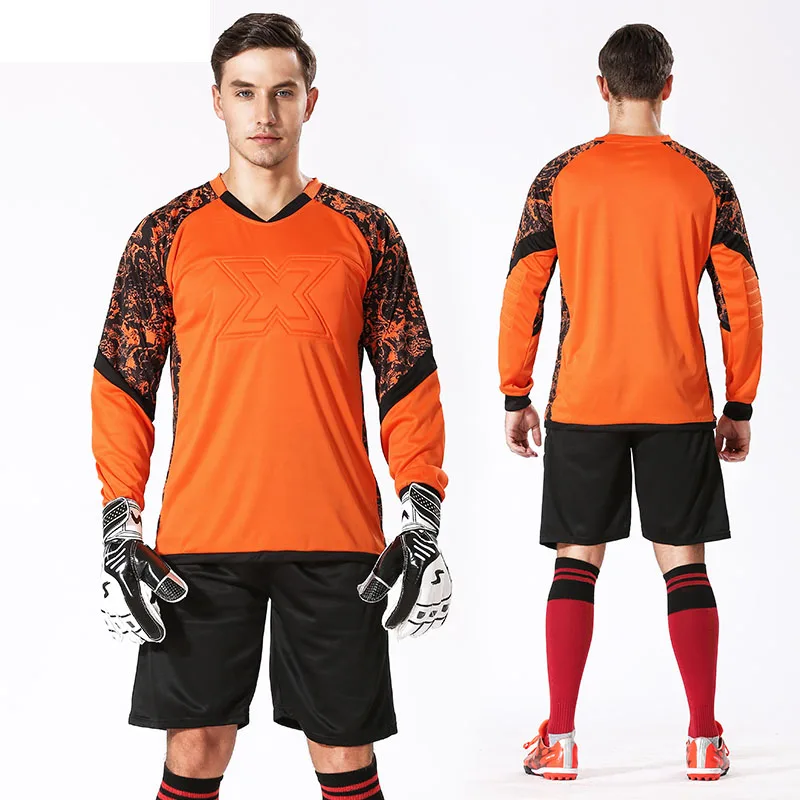 Professional Soccer Goalkeeper Uniforms Men Goalkeeper Jerseys Soccer Football Jerseys Set Training  Custom Doorkeepers Thicken