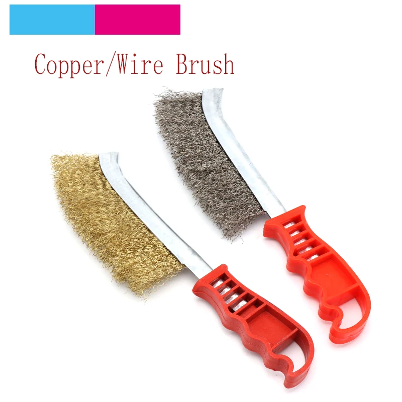 1pcs 25cm Copper/Stainless Steel Wire Hand Brush Heavy Duty Multi Purpose Rust Paint Metal Remover Craft Tools