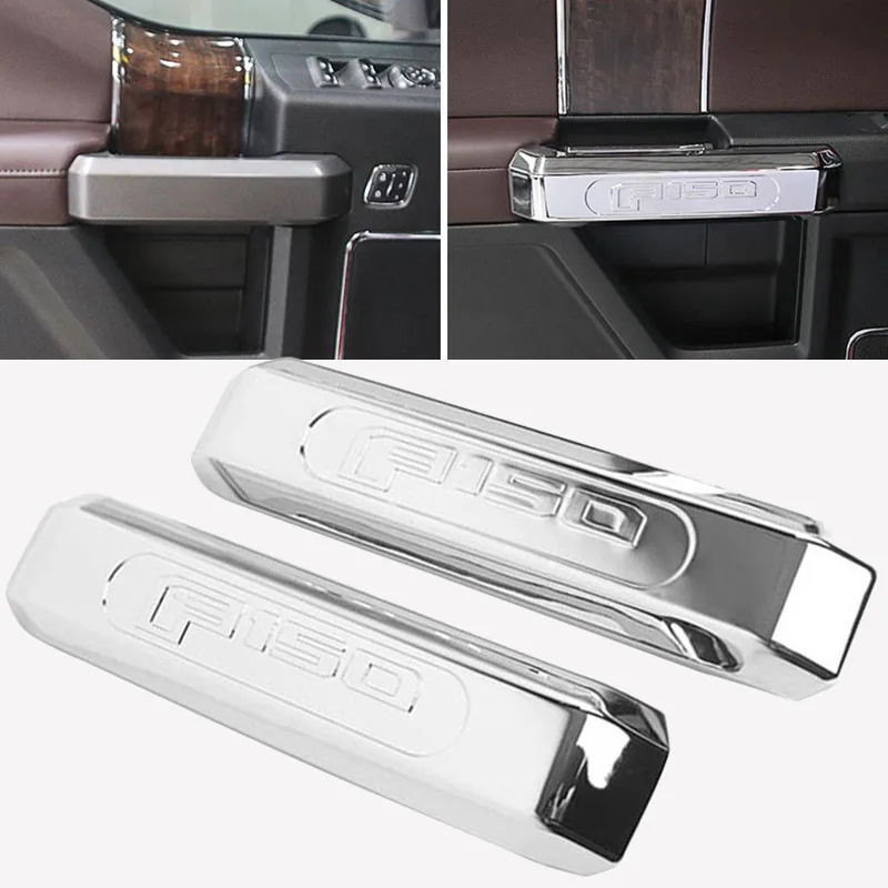 

JX-LCLYL 2pcs Chrome Inner Front Door Handle Cover Trim for 15-17 Ford F150 Accessories