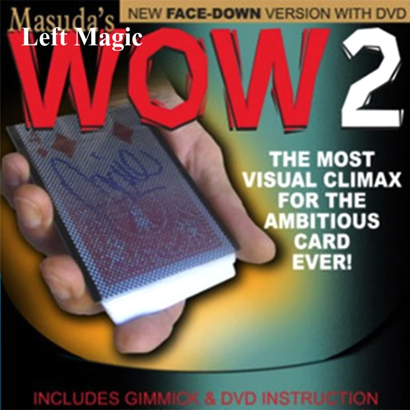 Wow 2.0 (Face Down Version ) Magic Trick Card Sleeve With Card Back Design Magic Props Change Gimmick Mentalism C2014