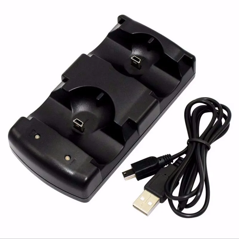 2 w 1 podwójne ładowanie stacja do ładowania dla kontrolera PS3 Move Joystick ładowarka Dock dla Sony Playstation 3 kontroler akcesoria