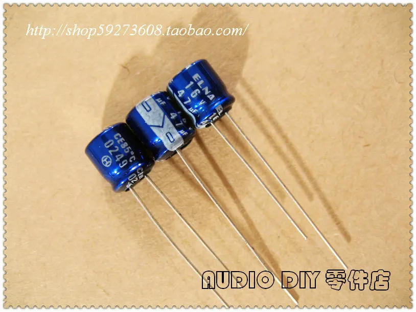 30PCS/50PCS ELNA blue robe RC2 series 47uF/16V small volume electrolytic capacitor (Japan origl bag packaging) free shipping