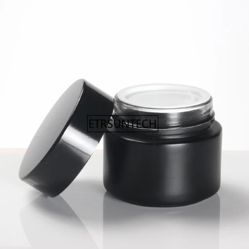 

100g black amber cosmetic cream jar Refillable Empty ream Jar with Glass inner for skin care cream/cosmetics cream F1874