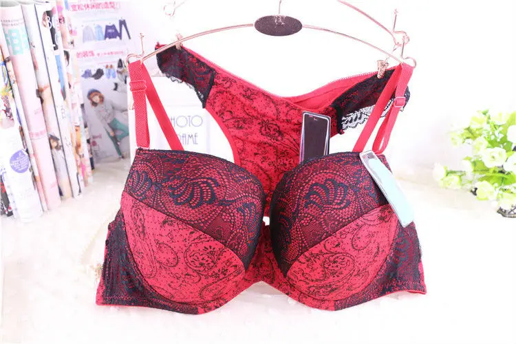 

Black Red Sexy Women's Bra bh Set vs Push Up Bra & Thong Set C D E F Big Bust 32E 34C 36D 38C 38D 40C 40DD 40E 36E B3