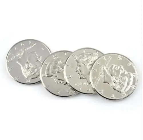 1PC Double Side Coin Half Dollar Silver (Head) Magic Props Close up Magic Illusions Accessories Magician Toys