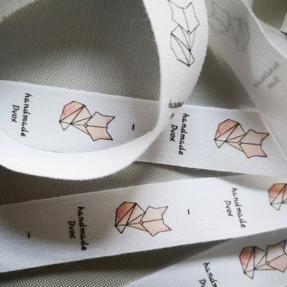 2cm white soft cotton belt/tape Custom clothes/Clothing dress labels/Tags, Name Tags, Handmade labels print black special offer