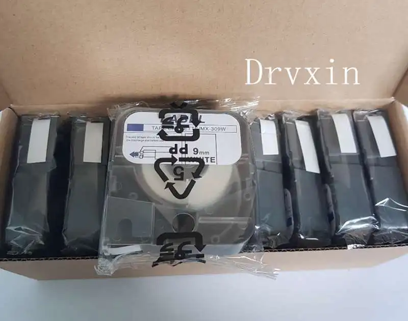 

5 pcs Label Tapes Cassette lm-tp309w Compatible white For max letatwin electronic lettering machine tube printer lm-380e,lm-390a