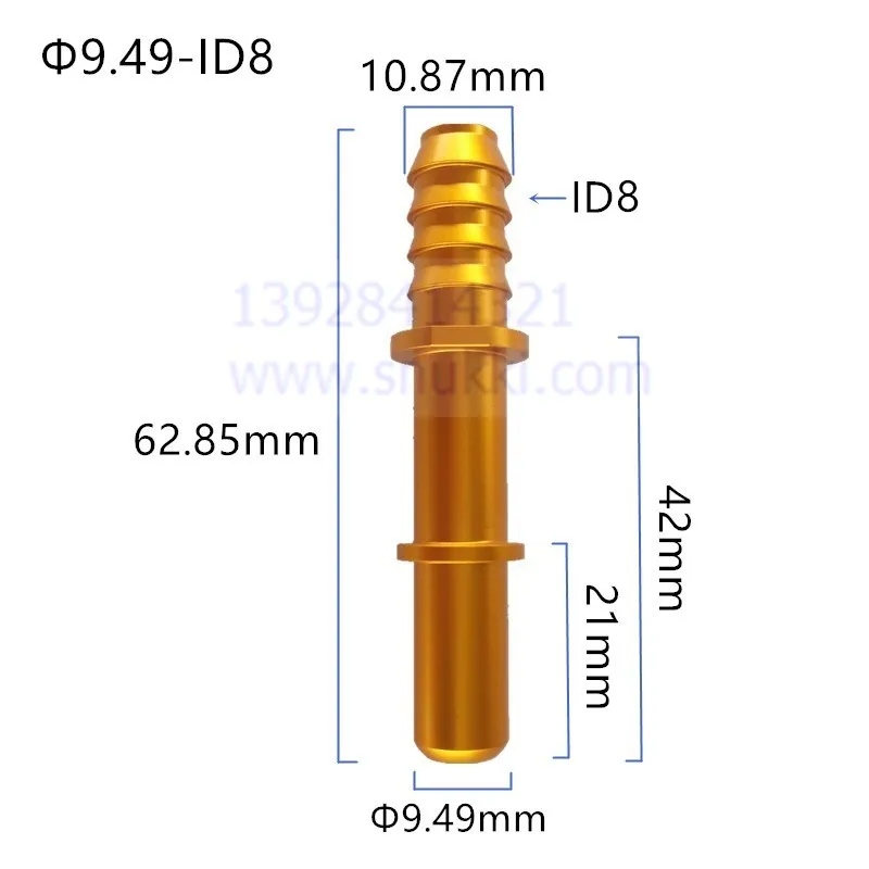 6.30 7.89 9.49 9.89 ID6 ID8 auto Fuel line quick connector universal general comon longer metal male connector 2pcs a lot