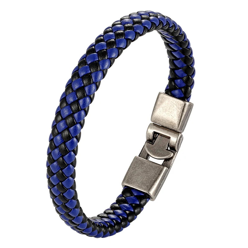 Pulseira de couro de tecelagem com fivela simples, de alta qualidade, feminina, masculina, melhor amigo, presente, 6 cores, pulseira feminina
