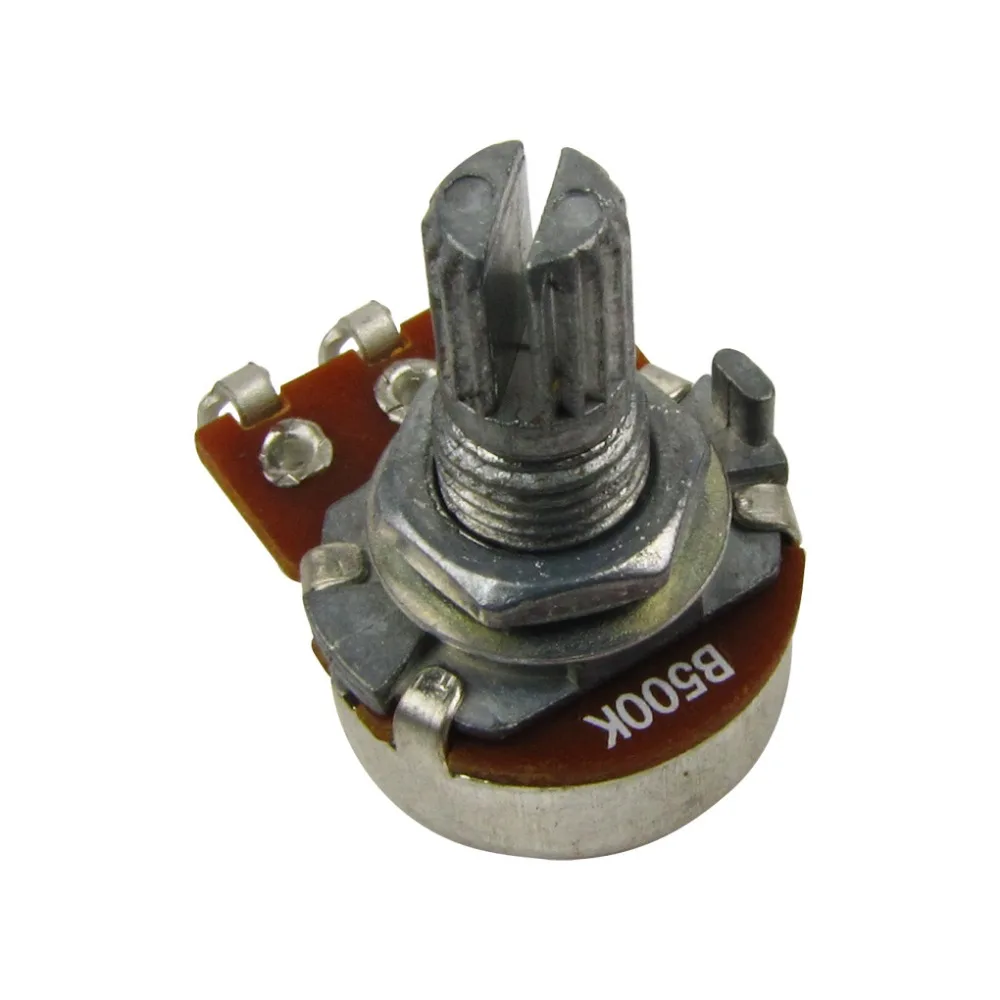 FLEOR 10pcs Mini Guitar Potentiometer B500K Linear Taper Tone Control Pots Short Split Shaft 15mm