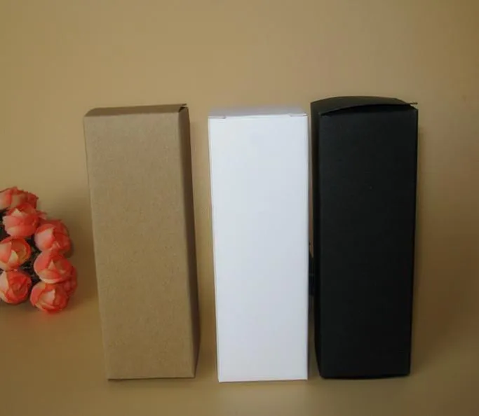 

4*4*15.8cm Black Brown Kraft Paper Box Lipstick Perfume Essential Oil Bottle Storage Boxes Gift Paper Boxes 200pcs/lot