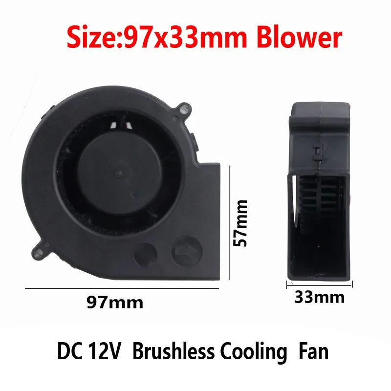 

10pcs Gdstime 12V 97mm x 33mm 9733S DC Brushless Machine Equitment Exhaust Cooling Blower Fan