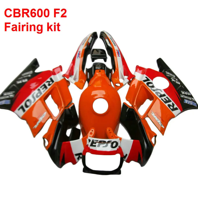 100%Fit Fairing kit for HONDA CBR600 F2 91 - 94 1991 1992 1994 ( red black repsol ) fairings xl04