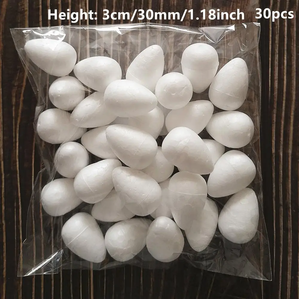 2/2.5/3/4/4.5/5.5cm 10-100pcs Water Drop Modeling Shaped Styrofoam Foam Crafts Flower Heart DIY Handmade White Foam Rose Buds