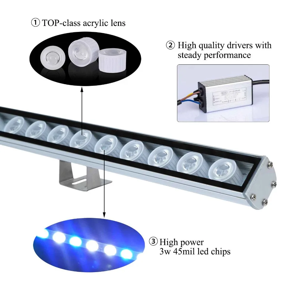 Imagem -04 - à Prova d Água Led Barra de Luz de Aquário Lâmpada de Tira Dura para Crescimento de Coral de Recife Planta Iluminação de Tanque de Peixes de Água Doce Peças Lote 81w Ip65