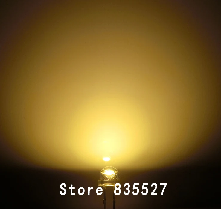 20pcs/lot 5mm warm white LED straw hat F5 big large chip super bright 0.25W LED light emitting diode lamp beads for DIY lights