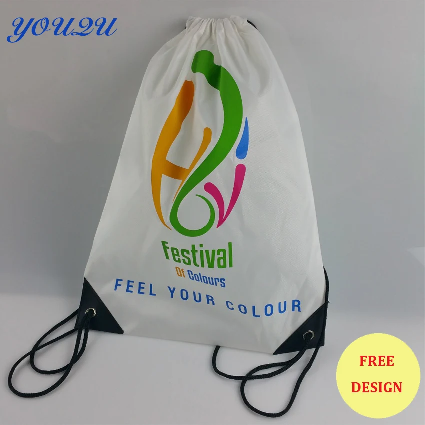 Top Quality Eco Friendly Custom Design Polyester Drawstring Backpack For Kids School Daily