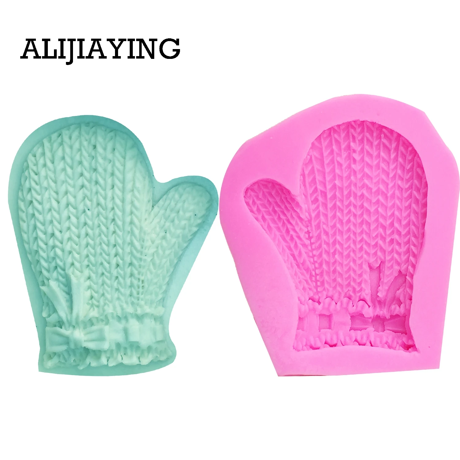 M0084 Christmas Glove Shape Wool texture Chocolate Candy 3d Silicone Mold Cake Decoration Baking Tool Soap Mold