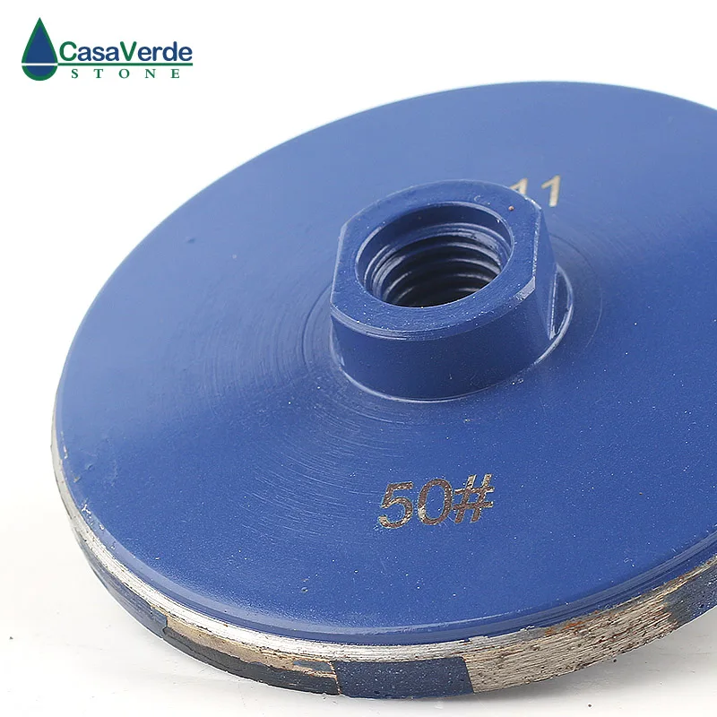 Spedizione gratuita coarse #4 pollice diamante di riempimento in resina mole a tazza rettifica M14 o 5/8-11 filo per la macinazione cemento e pietra