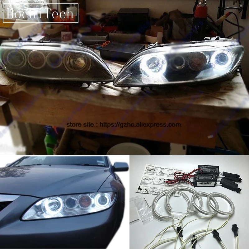 HochiTech For Mazda 6 Mazdaspeed6 Ultra Bright Day Light DRL CCFL Angel Eyes Demon Eyes Kit Warm White  Ring Car-styling