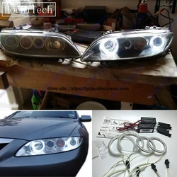 HochiTech For Mazda 6 Mazdaspeed6 Ultra Bright Day Light DRL CCFL Angel Eyes Demon Eyes Kit Warm White Ring Car-styling
