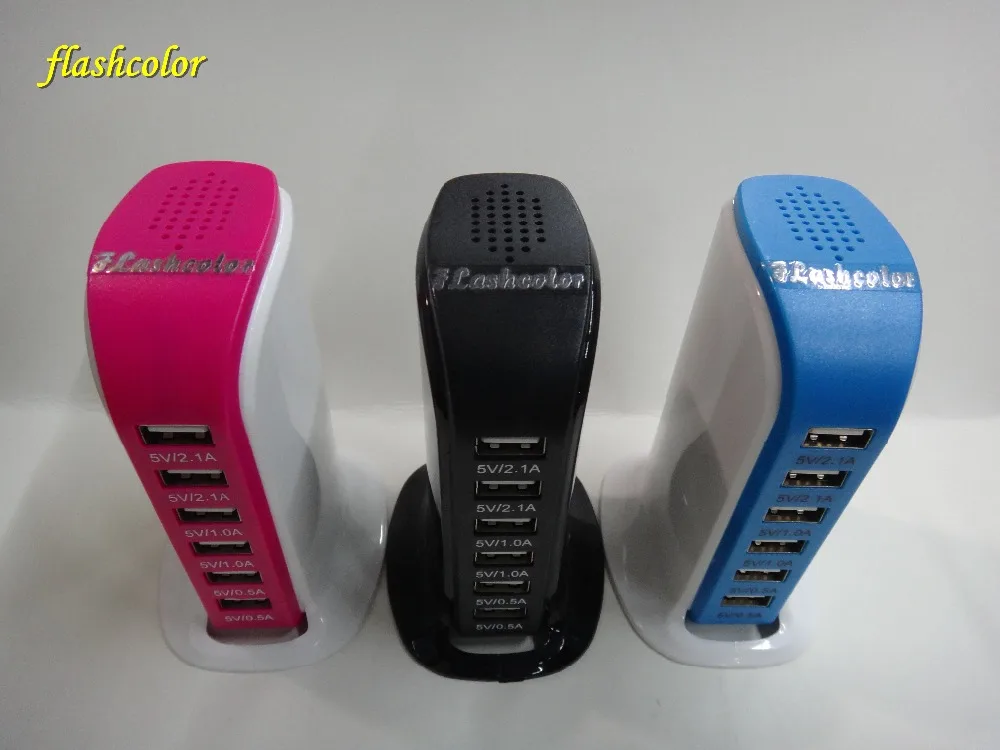 Flashcolor 2020 New Arrival Low Consumption 30W 6 USB Ports Charger Over-voltage Protection Power Adapter for Mobile Devices