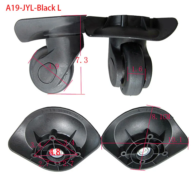 A19 Wheel Replacement Luggage Wheels For Suitcases Repair  Caster Parts Trolley Black Rubber Silent Double Row Big