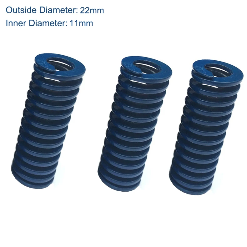 TL 22mm OD 11mm ID 150mm 175mm 200mm 250mm Length Blue Light Load 65Mn Metal Steel Spiral Stamping Compression Mould Die Spring