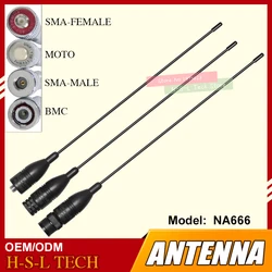 Conector de antena de alto ganho, antena de vhf/uhf 144/430mhz para rádio bidirecional bnc/sma, walkie talkie para baofeng