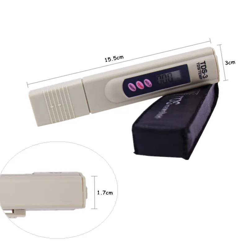 Medidor Digital de TDS, filtro de calidad del agua, calibrador de pureza por retención de temperatura, botón de 20% de descuento, 10 unidades por lote