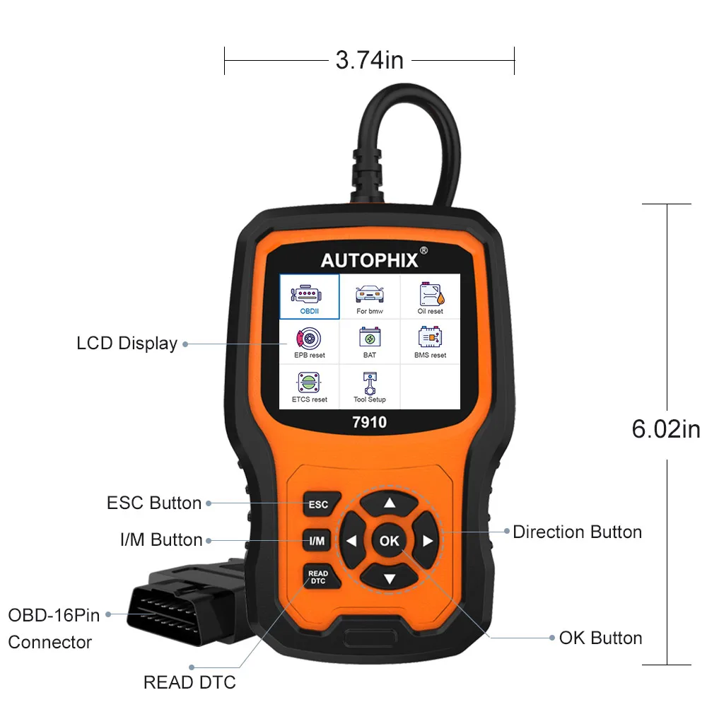 Autophix 7910 Professional OBD2 Automotive Scanner For BMW E46 E90 E60 E39 DPF Oil Reset Full System OBDII Diagnostic Tool