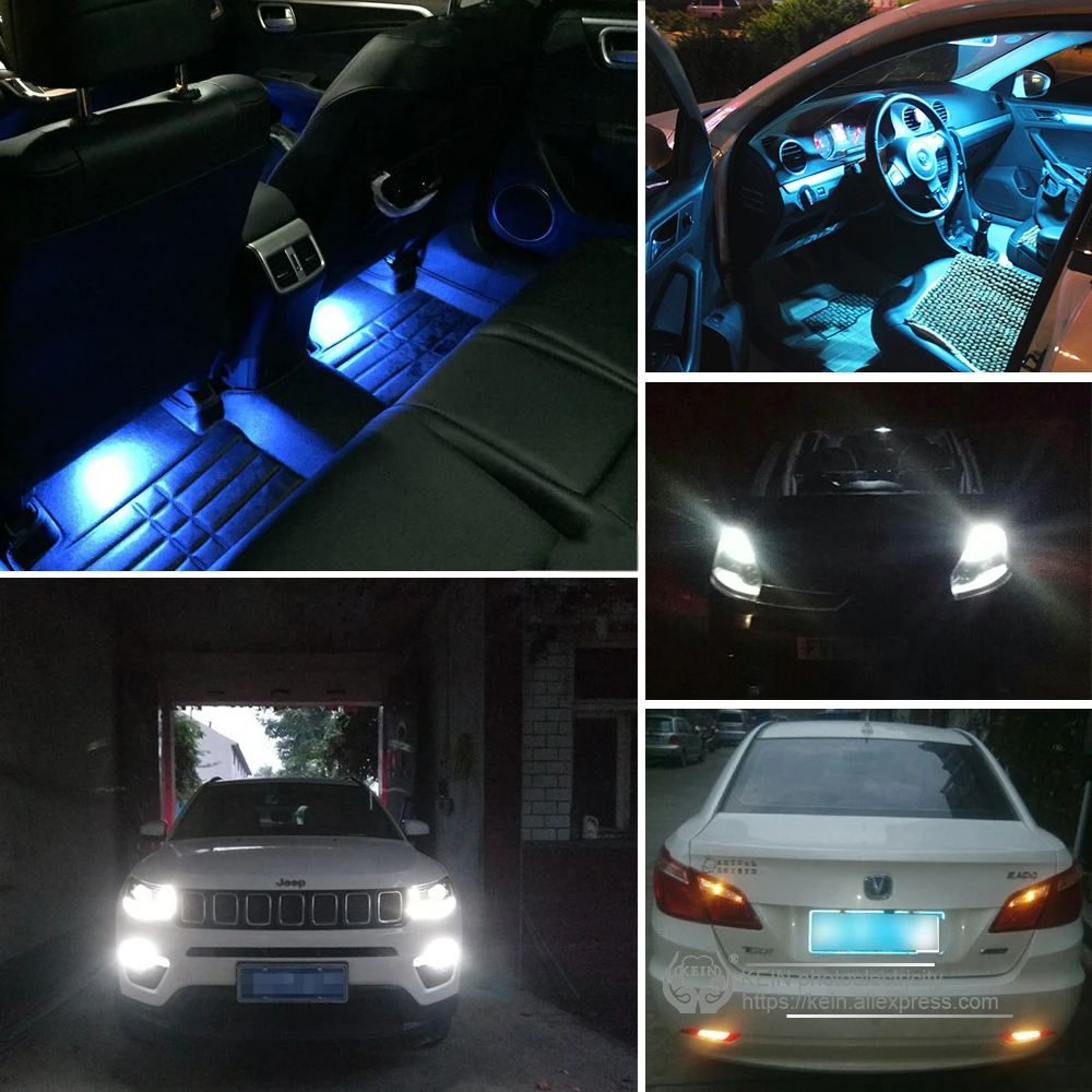 KEIN 2PCS H6W H21W BAY9S BA9S BAX9S T4W 57smd 3014 Led Car Clearance rear fog lamp Backup Reserve Bulb white yellow signal light