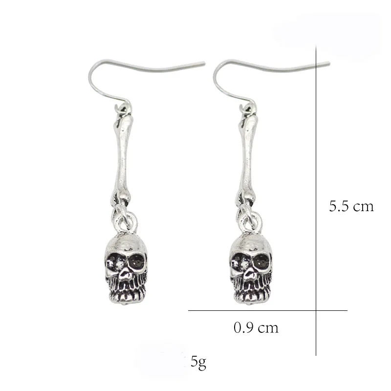 Yidensy Halloween Skull Head Necklace Earring Set Punk Multi-layer Tassel Bib Jewelry Sets Women Rock Chain Pendant Necklaces