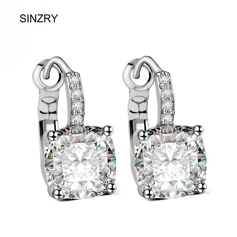 NEW! Fashion Cubic Zircon CZ Square stud earring Korean style glitter fashionable earrings jewelry