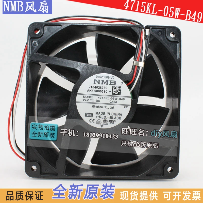 NEW NMB-MAT Minebea 4715KL-05W-B49 24V 12038 Frequency converter cooling fan