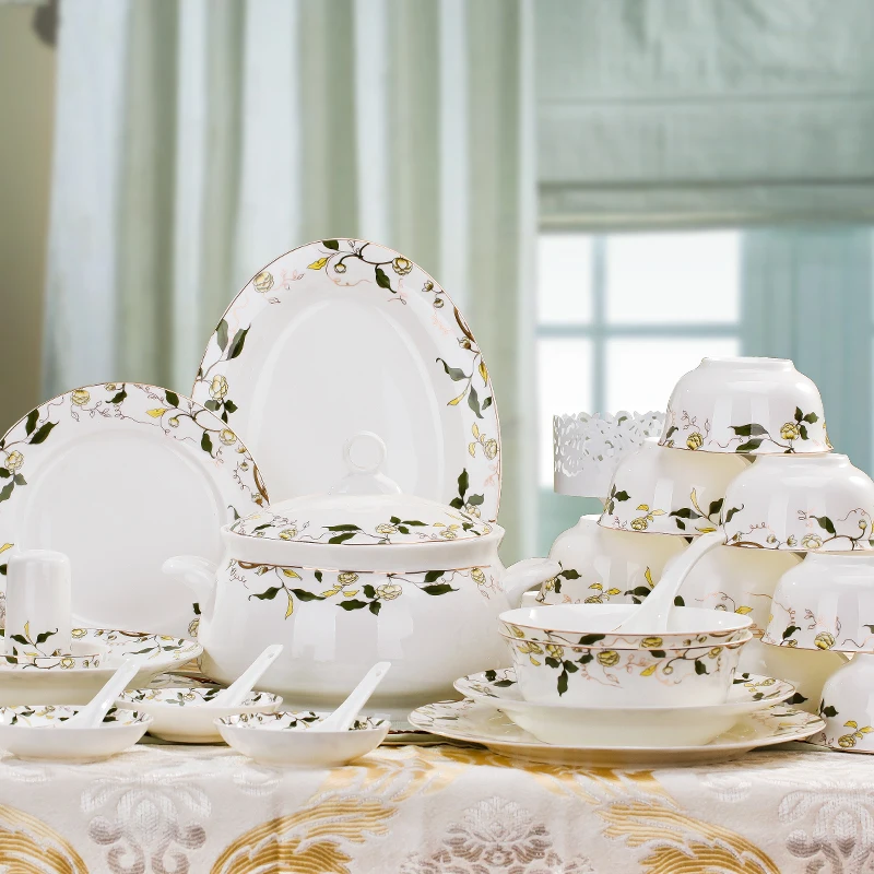 [Champs Elysees] Jingdezhen ceramic dishes in Phnom Penh, European bone china tableware set