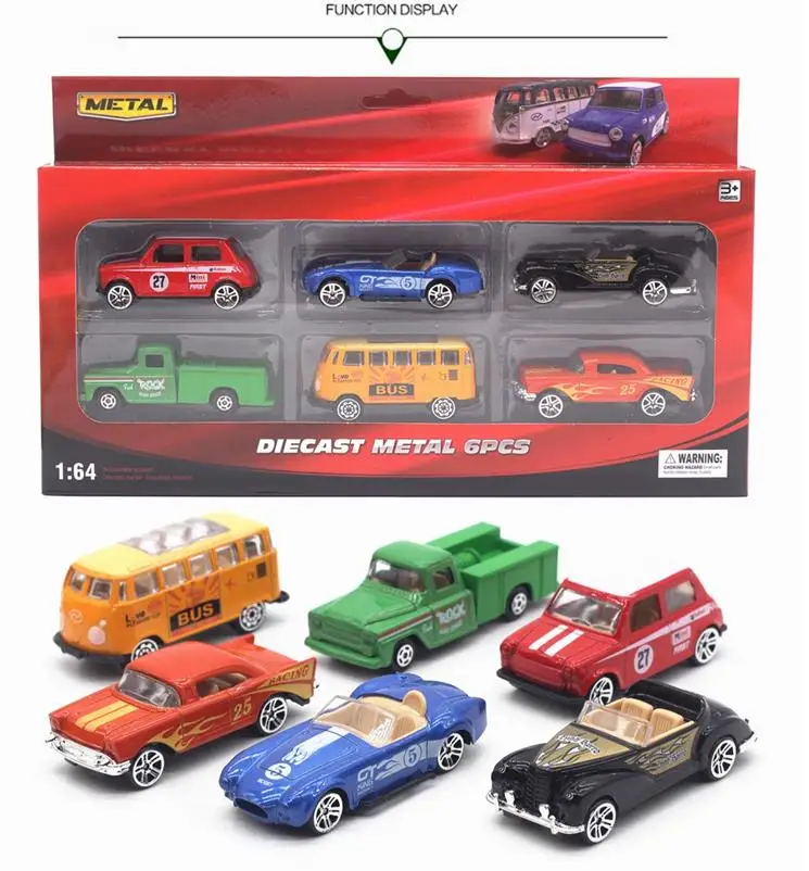 Simulation classic car toy,1:64 scale alloy bus,truck car toys,6pcs Collecting toy model,child\'s gift, wholesale,free shipping