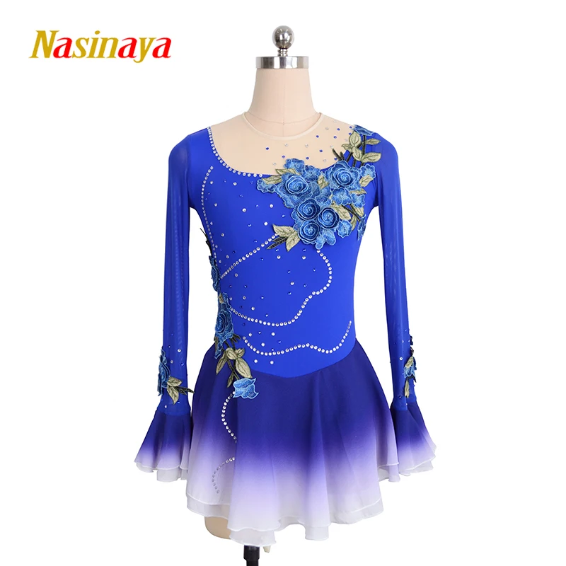 

Figure Skating Dress Girl Long Sleeve Rhino Dress Dance Costume Sexy Skating Dress