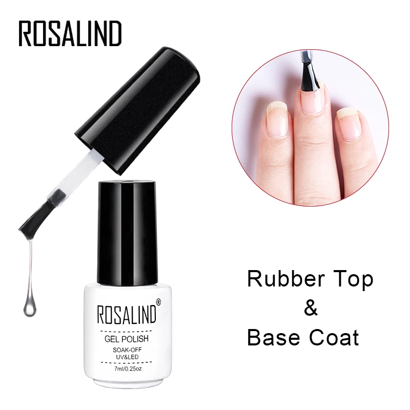 ROSALIND Top Base Coat Gel Nail Polish Shiny Sealer Soak off Long Lasting Nail Art Decoration Manicure Mixed Varnish Primer 7ml