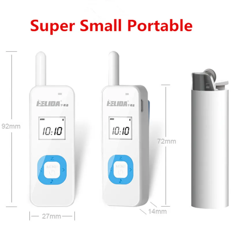 Mini walkie-talkie de 2 piezas, dispositivo con licencia gratuita, 25 canales, 2W, UHF, 400-480Mhz, PMR446, VOX, pantalla LCD, Radio Ham, transceptor FM, Radio bidireccional