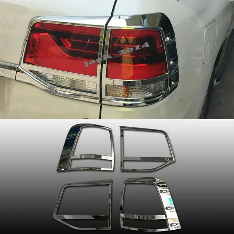 4X ABS Chrome Rear Tail Light Cover Trim for Toyota Land Cruiser LC200 2008 2009 2010 2011