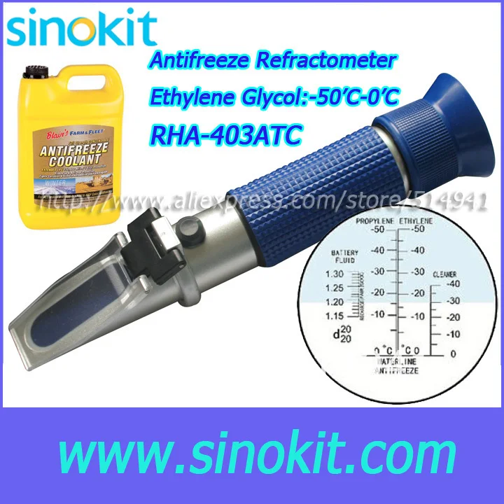 Professional Car Antifreeze/Battery Refractometer Blue Grip RHA-403ATC