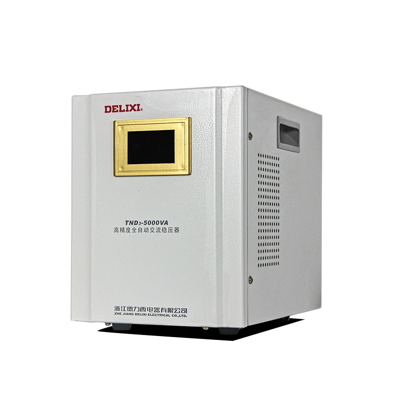 DELIXI Single Phase Automatic AC Voltage Stabilizer TND3-5000VA High Accuracy Ragulated Power Supply 220V LCD Digital Display