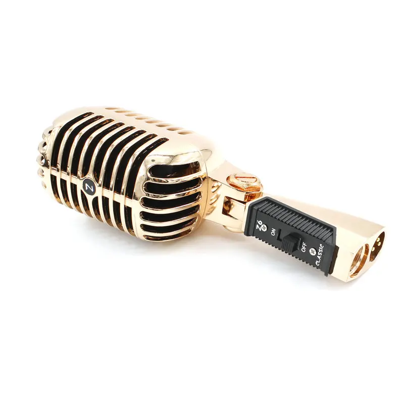 Micrófono Retro profesional, altavoz, micrófono Jazz/azul con malla metálica, micrófono dinámico clásico para cabina de boda