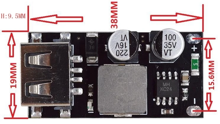 TZT USB QC3.0 QC2.0 USB DC-DC Buck Converter Charging Step Down Module 6-32V 9V 12V 24V to Fast Quick Charger Circuit Board 5V