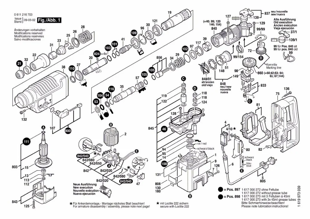 Imagem -03 - Rotor da Armadura com Substituição do Rolamento Martelo Giratório da Demolição 220v 240v para Bosch Gbh540d Gbh5-40 Gsh5ce Gbh 5-40 5-40d 5ce