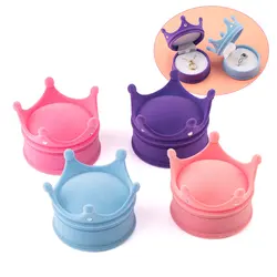 1 Piece Lovely Crown Shape Velvet Jewelry Box Wedding Engagement Ring Box Display Gift Box Holder for Earrings Necklace Bracelet
