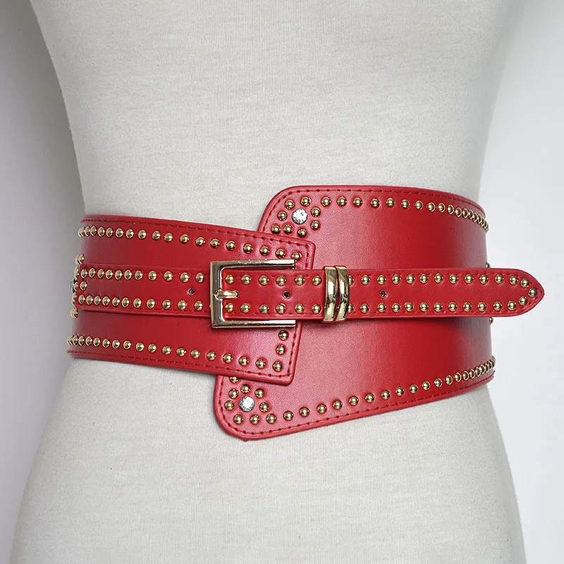 Bg-477 Cool women full studded black leather belts for dresses designer handmade wide stretch belt lady rhinestone belt online